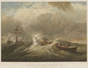 Le bateau de sauvetage au large de Tynemouth Bar